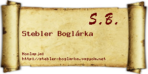 Stebler Boglárka névjegykártya